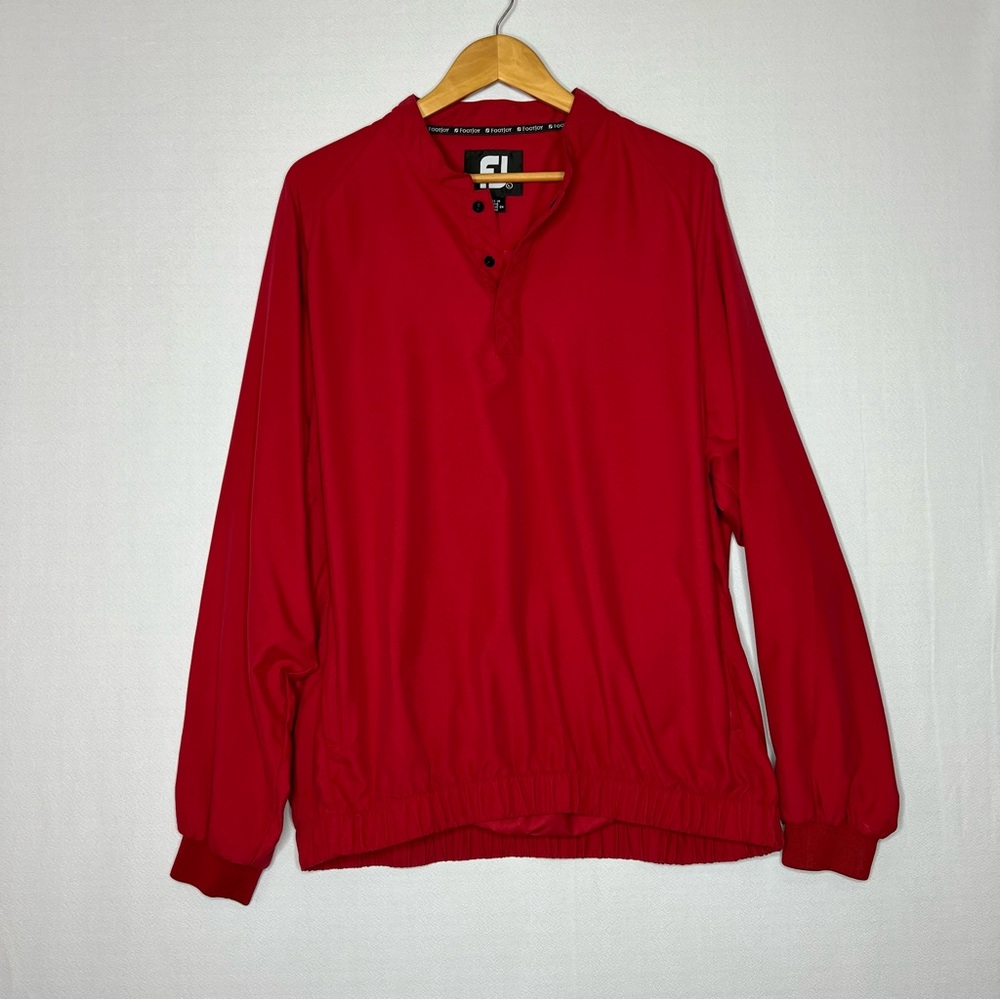 Footjoy FJ Red Pullover Golf Windbreaker Jacket Size L